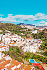 Fototapeta na wymiar Casares in the mountains in Andalusia in the south of Spain