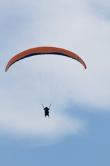 paragliding in the sky of Itajai, Santa Catarina, Brasil