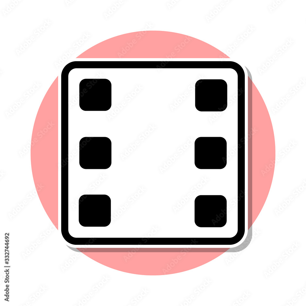 Aufkleber playing dons six sticker icon. simple thin line, outline vector of web icons for ui and ux, website 