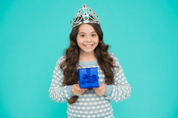 kid in princess crown. happy birthday daughter. Birthday Princess. Kid silver crown symbol of...