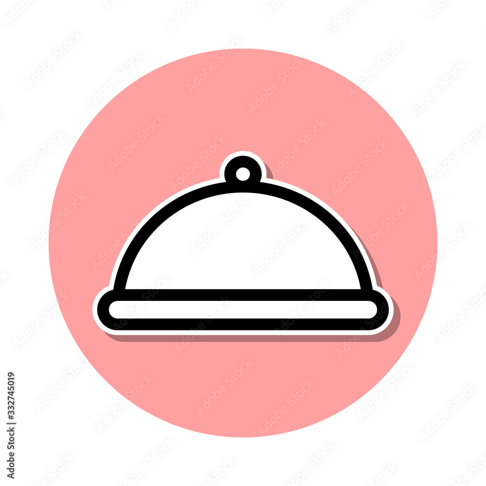 Poster tray in the hotel sticker icon. simple thin line, outline vector of web icons for ui and ux, website