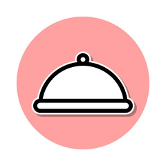 tray in the hotel sticker icon. Simple thin line, outline vector of web icons for ui and ux, website or mobile application