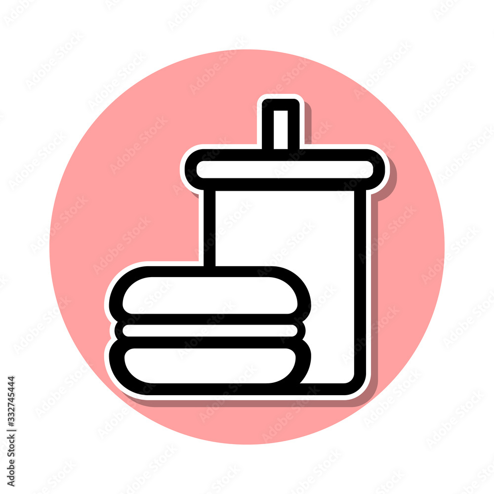 Poster fast food sticker icon. simple thin line, outline vector of web icons for ui and ux, website or mobi