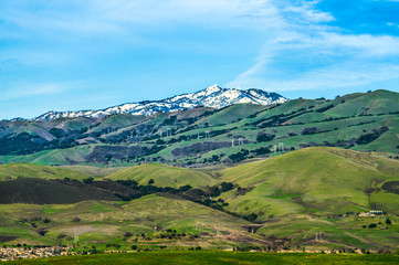 Fototapeta na wymiar landscape with mountains and blue sky