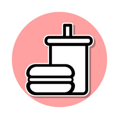 fast food sticker icon. Simple thin line, outline vector of web icons for ui and ux, website or mobile application