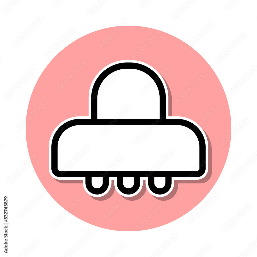 Poster ufo sticker icon. simple thin line, outline vector of web icons for ui and ux, website or mobile app