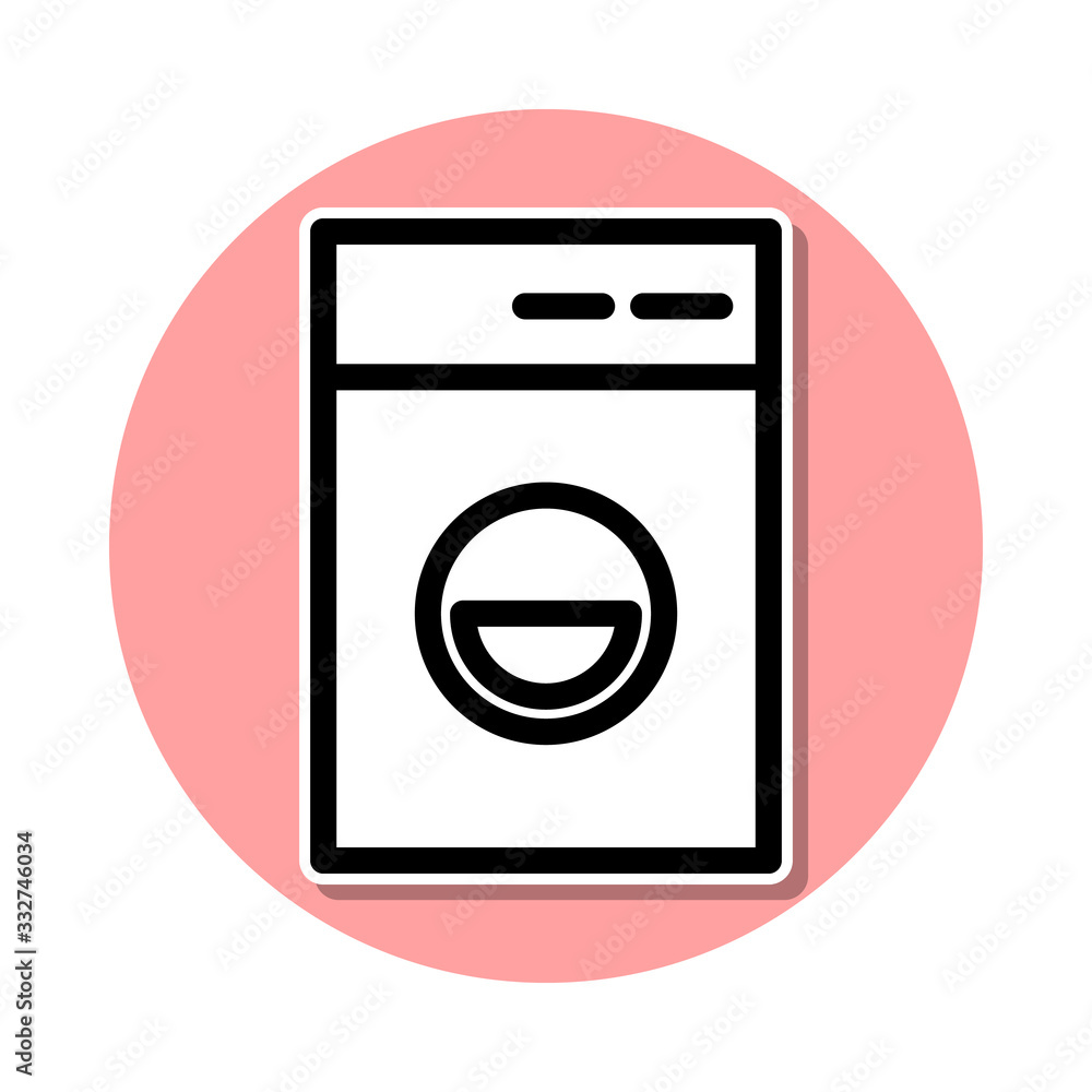 Poster washing machine sticker icon. simple thin line, outline vector of web icons for ui and ux, website o