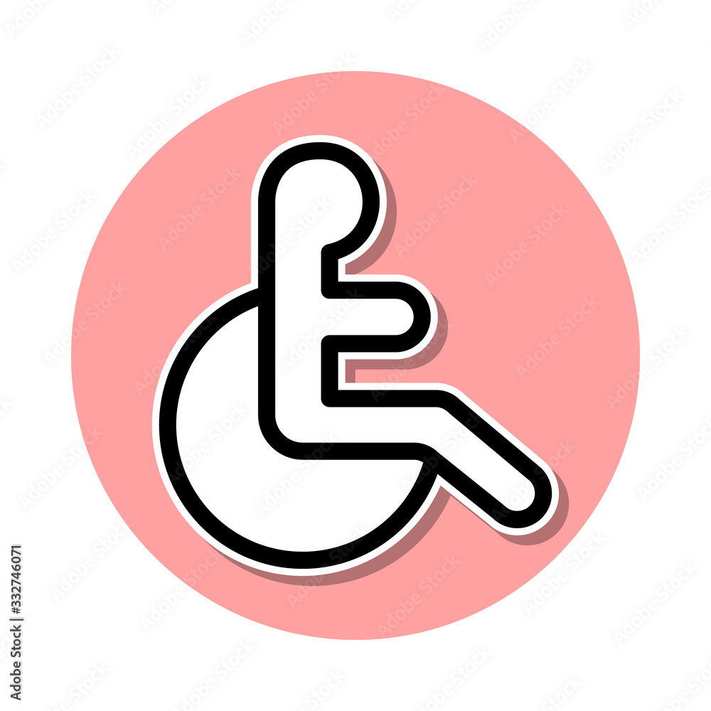 Poster sticker of a disabled person sticker icon. simple thin line, outline vector of web icons for ui and 