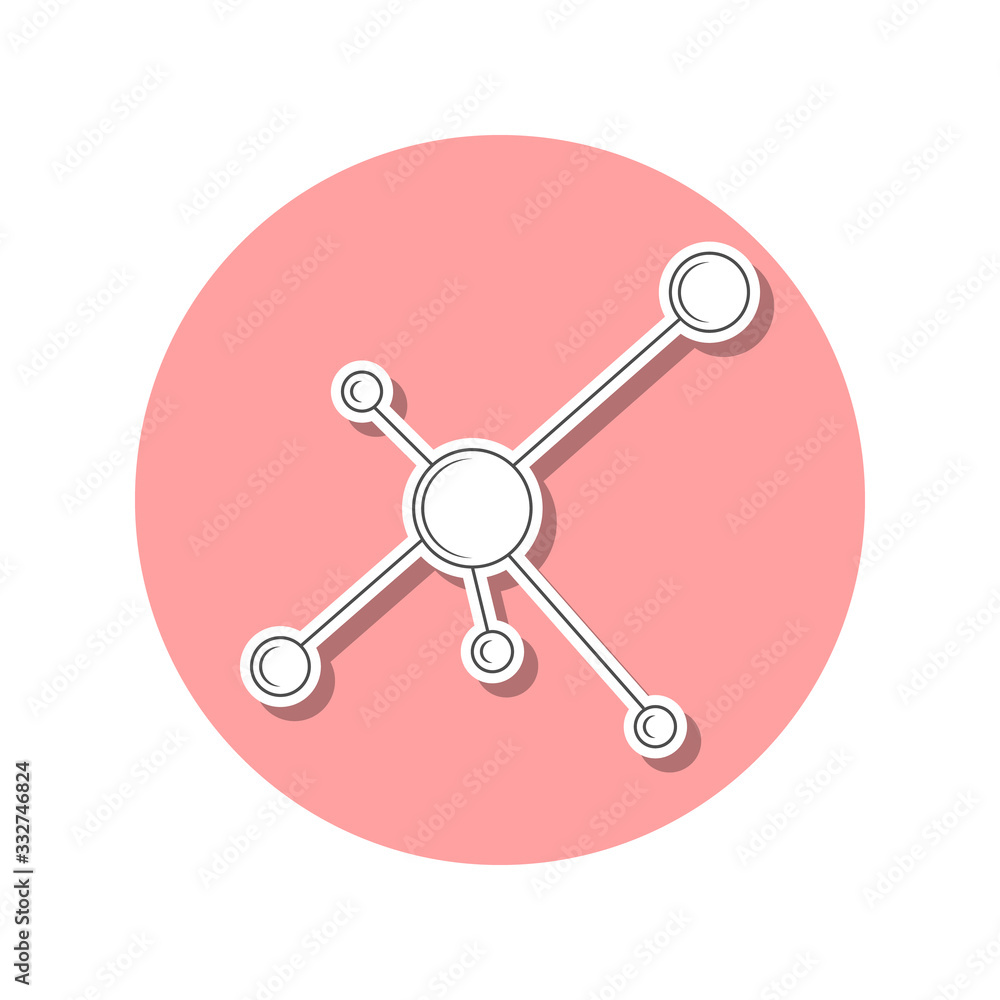 Poster molecules sticker icon. simple thin line, outline vector of web icons for ui and ux, website or mobi