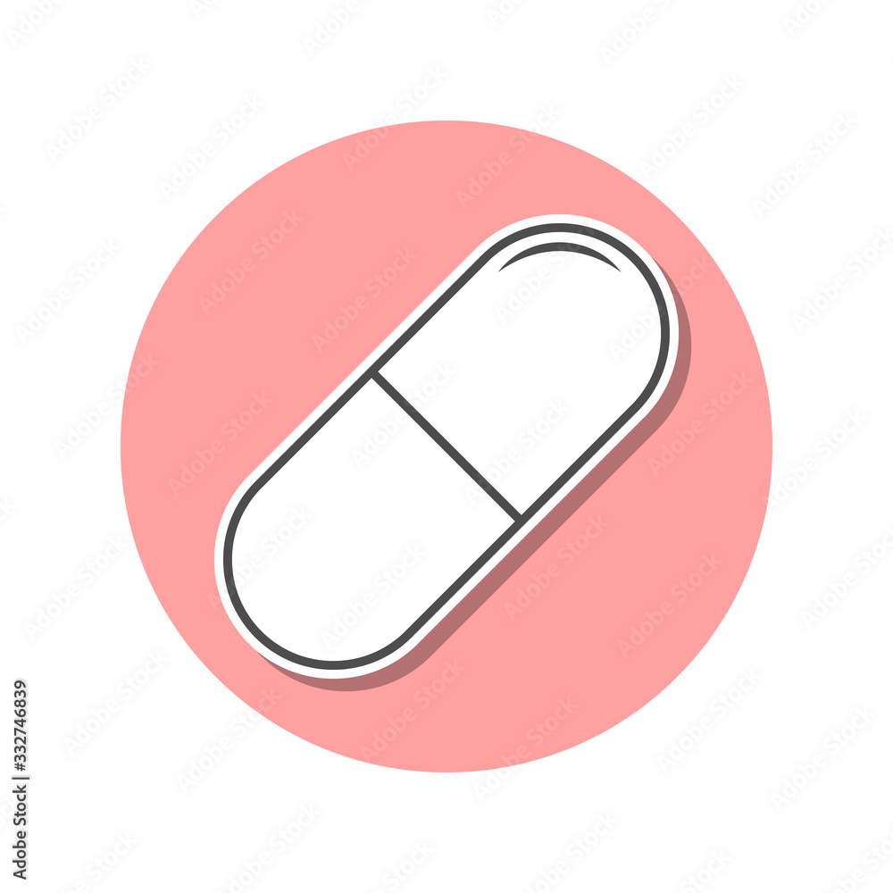 Poster pill sticker icon. simple thin line, outline vector of web icons for ui and ux, website or mobile ap