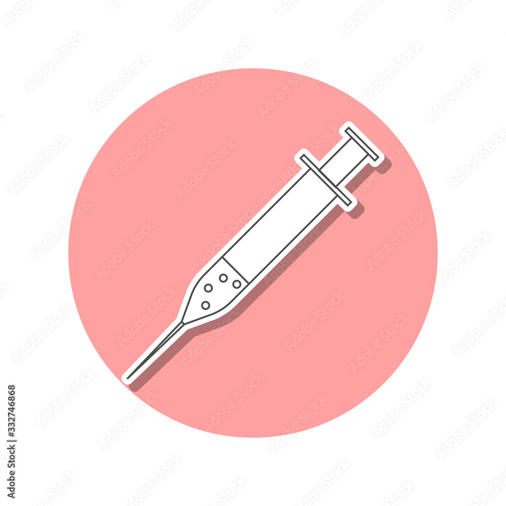 Poster syringe sticker icon. simple thin line, outline vector of web icons for ui and ux, website or mobile