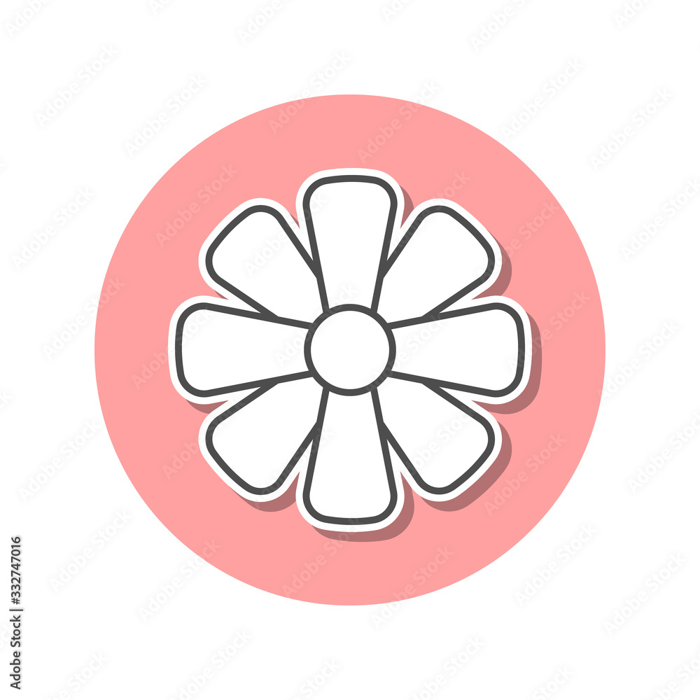 Poster flower sticker icon. simple thin line, outline vector of web icons for ui and ux, website or mobile 