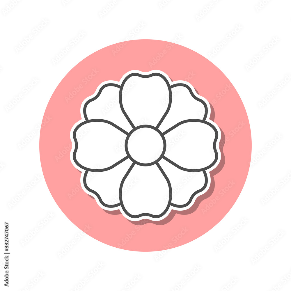 Poster flower sticker icon. simple thin line, outline vector of web icons for ui and ux, website or mobile 