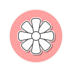 flower sticker icon. Simple thin line, outline vector of web icons for ui and ux, website or mobile application