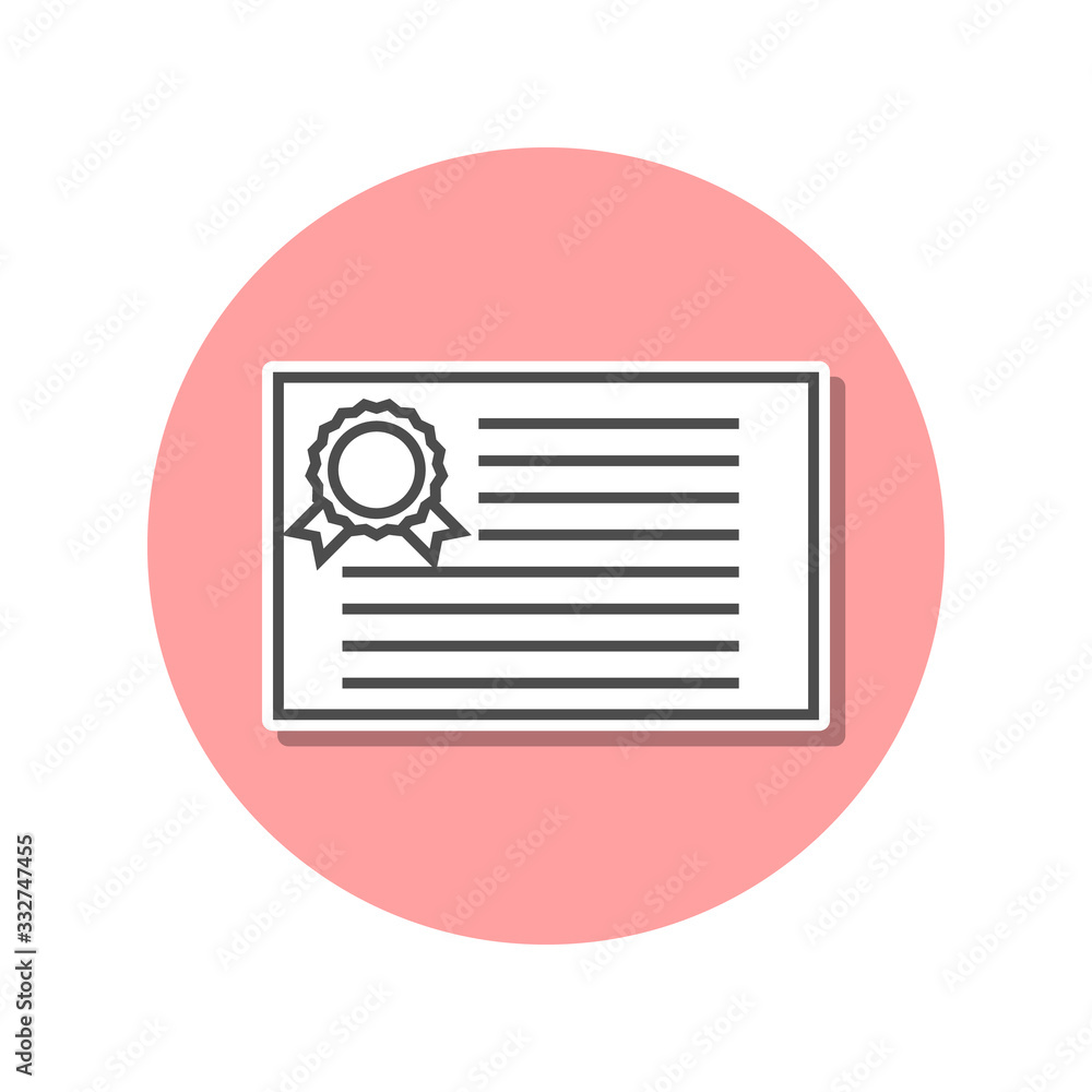 Poster diploma sticker icon. simple thin line, outline vector of web icons for ui and ux, website or mobile
