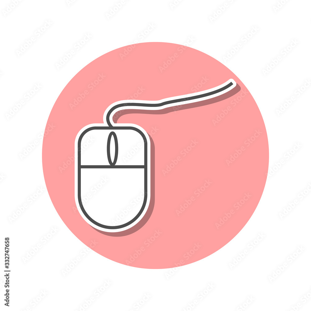 Poster pc mouse sticker icon. simple thin line, outline vector of web icons for ui and ux, website or mobil