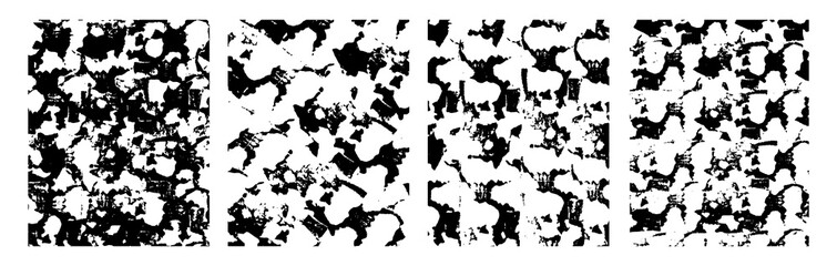 Pattern texture, abstract background, black ground set. Vector Urban texture template. Vintage Effect With Noise And Grain. Paint template texture set. Vector illustration