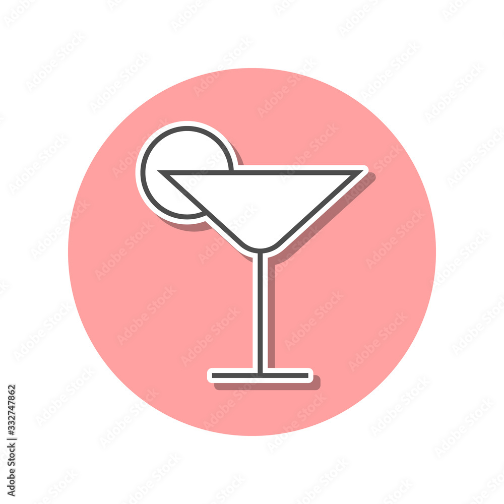 Poster cocktail sticker icon. simple thin line, outline vector of web icons for ui and ux, website or mobil