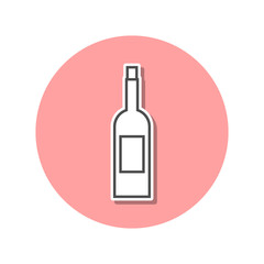 a bottle of wine sticker icon. Simple thin line, outline vector of web icons for ui and ux, website or mobile application
