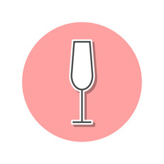 a glass of champagne sticker icon. Simple thin line, outline vector of web icons for ui and ux, website or mobile application