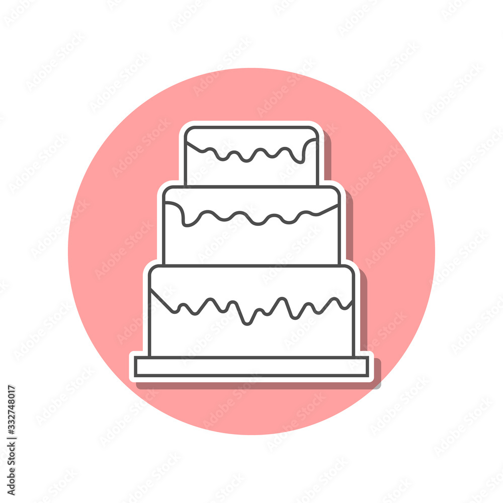 Poster cake sticker icon. simple thin line, outline vector of web icons for ui and ux, website or mobile ap