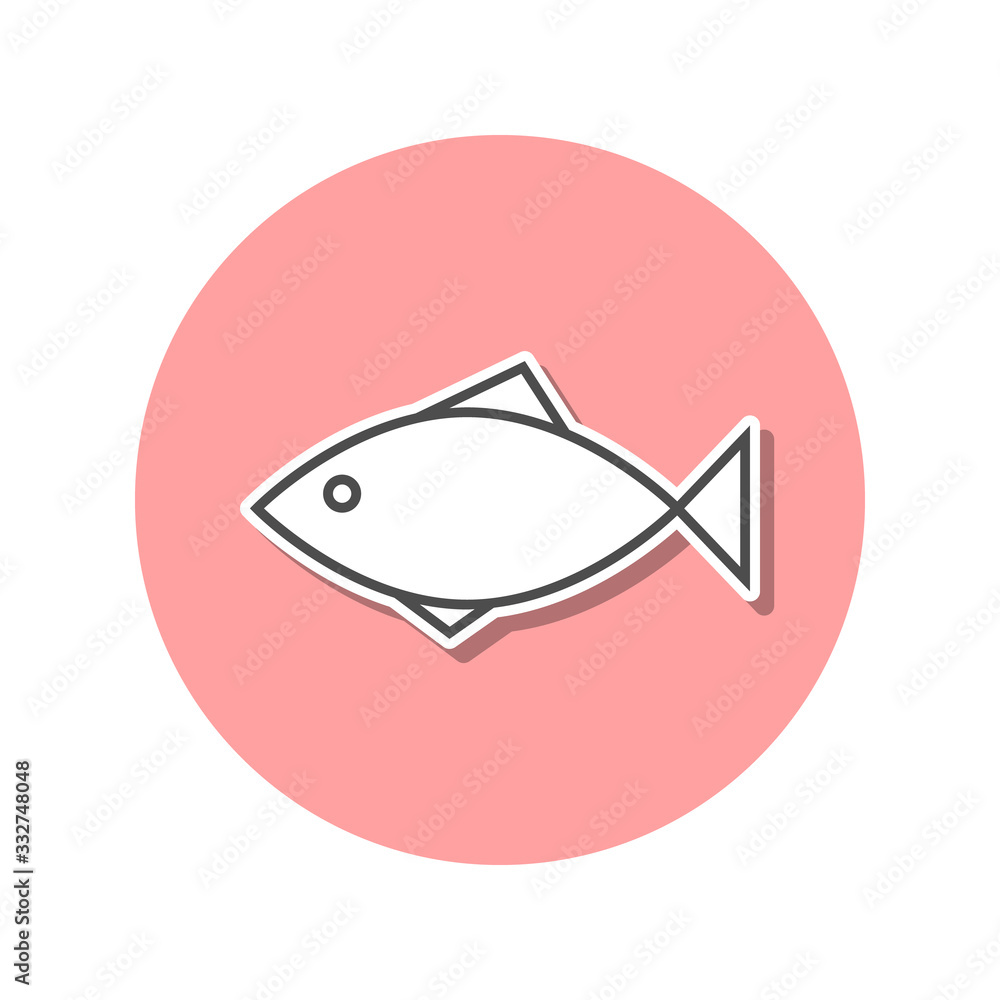 Poster a fish sticker icon. simple thin line, outline vector of web icons for ui and ux, website or mobile 