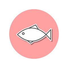 a fish sticker icon. Simple thin line, outline vector of web icons for ui and ux, website or mobile application