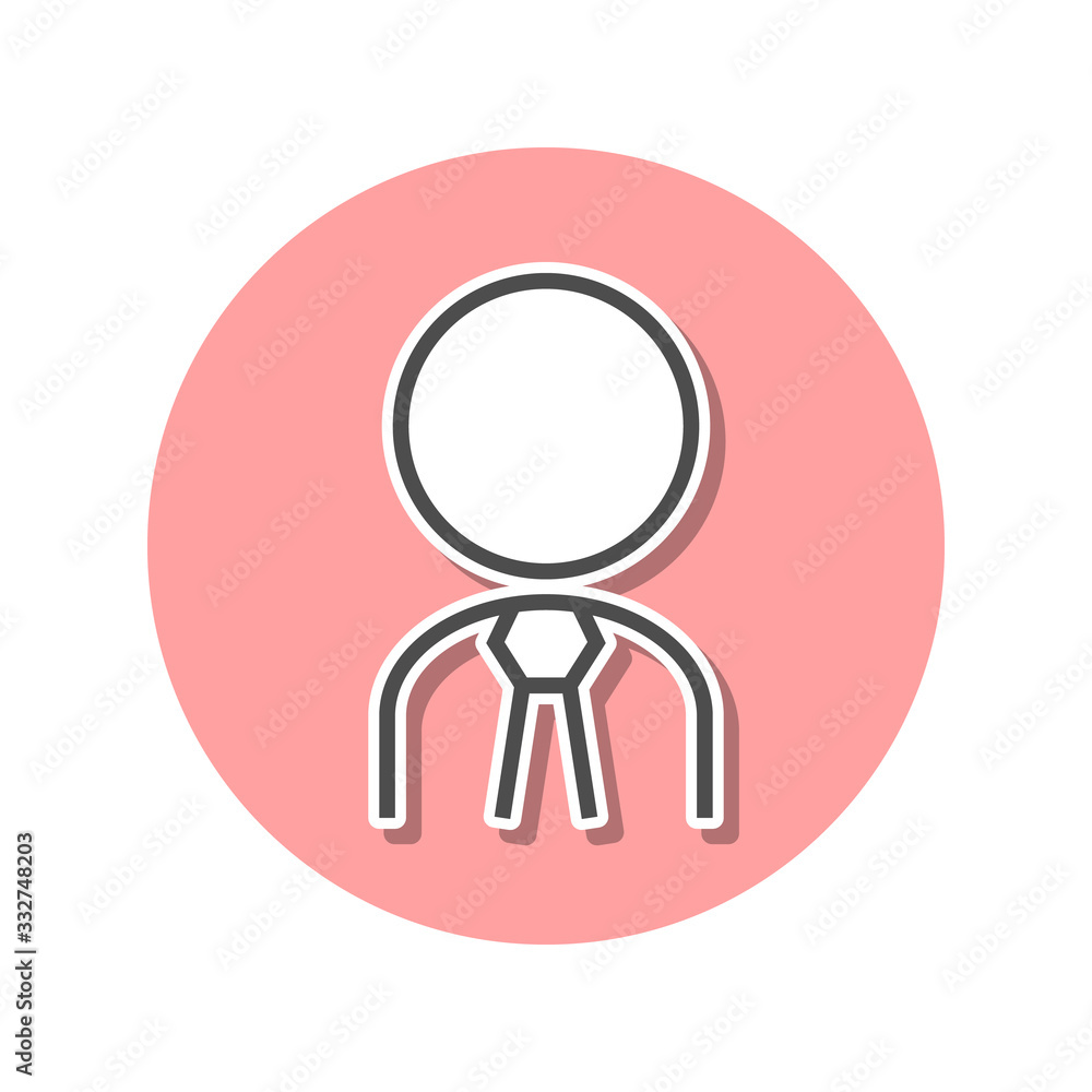 Poster business man sticker icon. simple thin line, outline vector of web icons for ui and ux, website or m