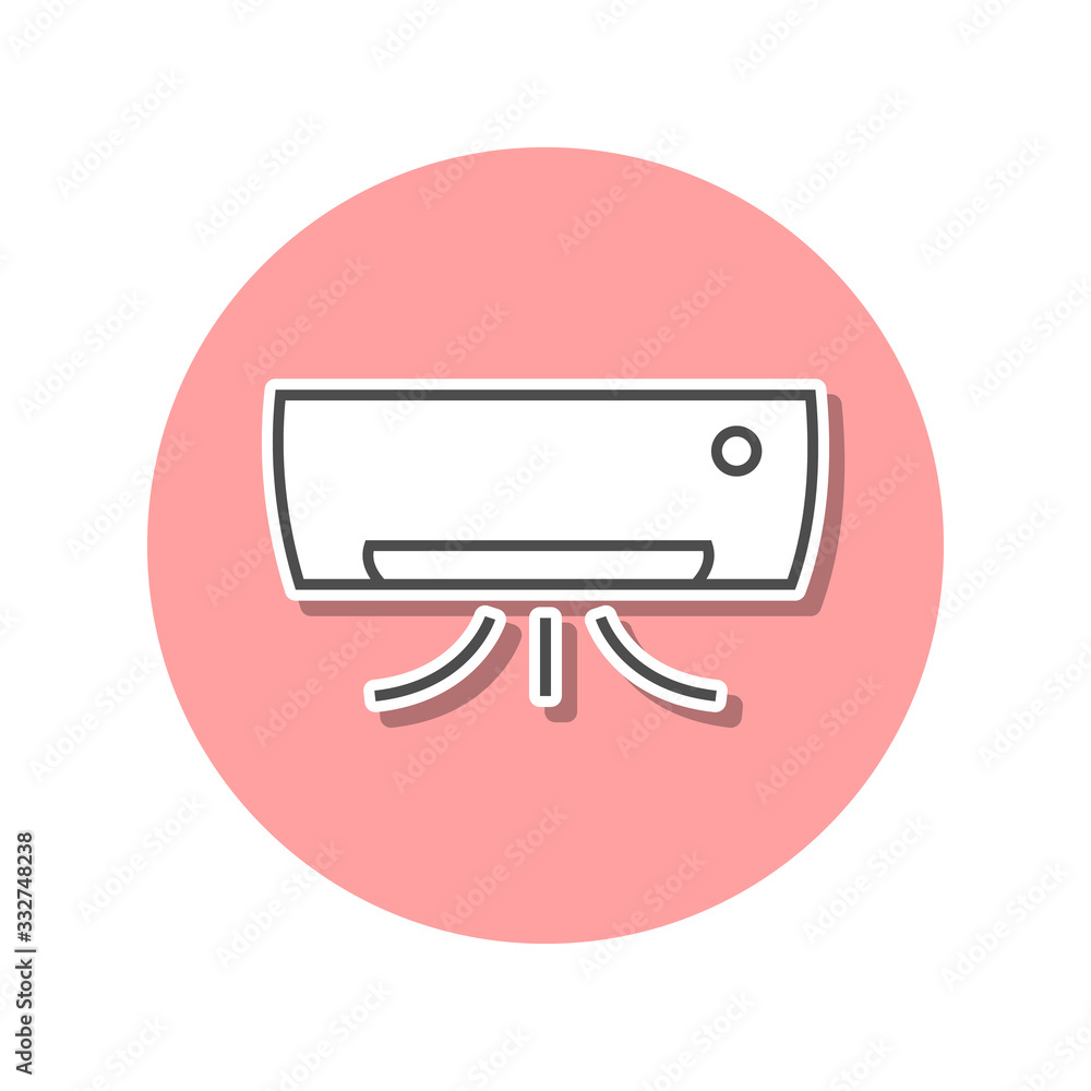 Poster air conditioning sticker icon. simple thin line, outline vector of web icons for ui and ux, website 