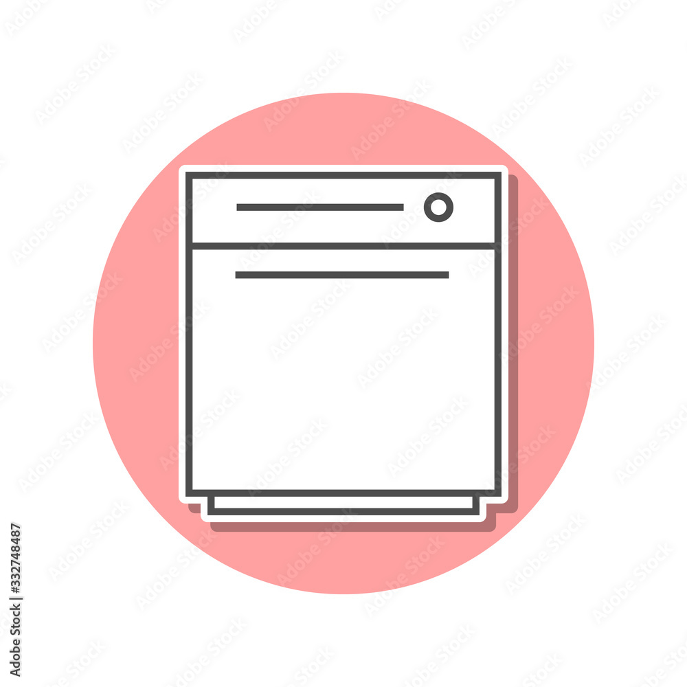 Aufkleber dishwashing machine sticker icon. simple thin line, outline vector of web icons for ui and ux, websi