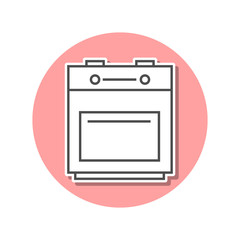 kitchen stove sticker icon. Simple thin line, outline vector of web icons for ui and ux, website or mobile application