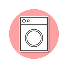 washing machine sticker icon. Simple thin line, outline vector of web icons for ui and ux, website or mobile application