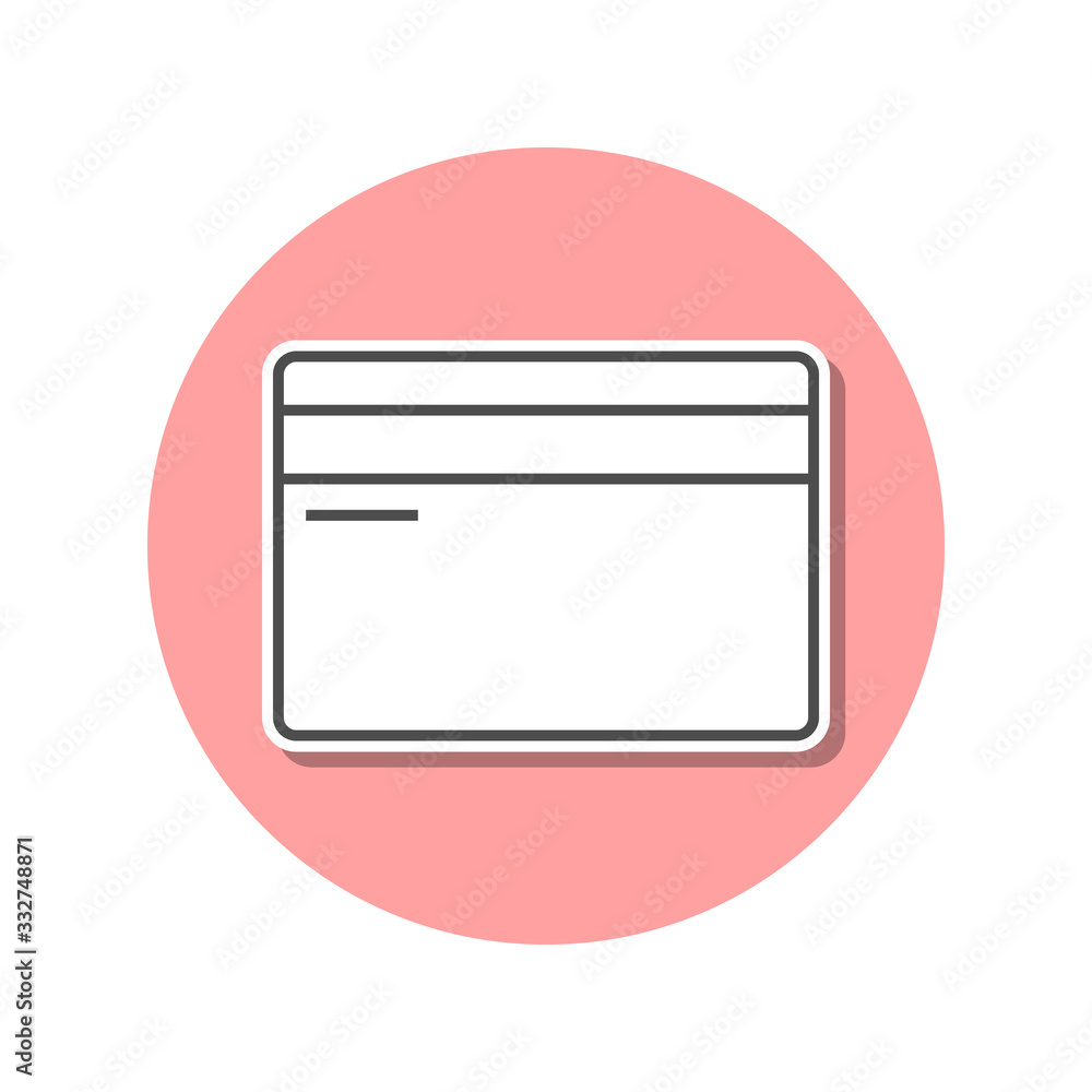 Poster a plastic card sticker icon. simple thin line, outline vector of web icons for ui and ux, website or