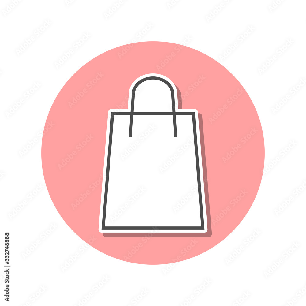 Poster bag from the store sticker icon. simple thin line, outline vector of web icons for ui and ux, websit