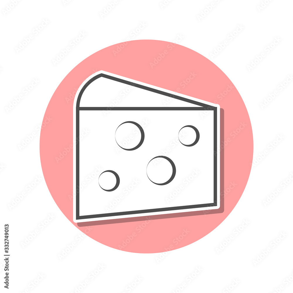 Aufkleber cheese sticker icon. simple thin line, outline vector of web icons for ui and ux, website or mobile 