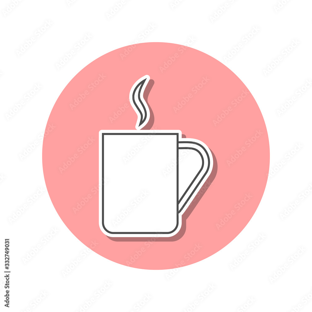 Poster a cup of tea sticker icon. simple thin line, outline vector of web icons for ui and ux, website or m