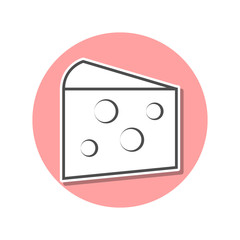 cheese sticker icon. Simple thin line, outline vector of web icons for ui and ux, website or mobile application