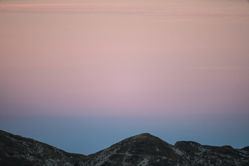 sunset in mountains