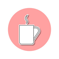 a cup of tea sticker icon. Simple thin line, outline vector of web icons for ui and ux, website or mobile application