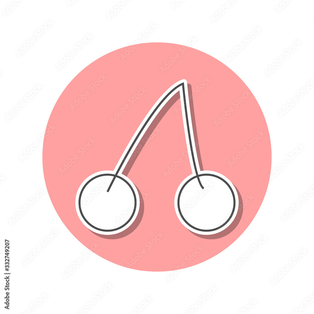 Poster cherries sticker icon. simple thin line, outline vector of web icons for ui and ux, website or mobil