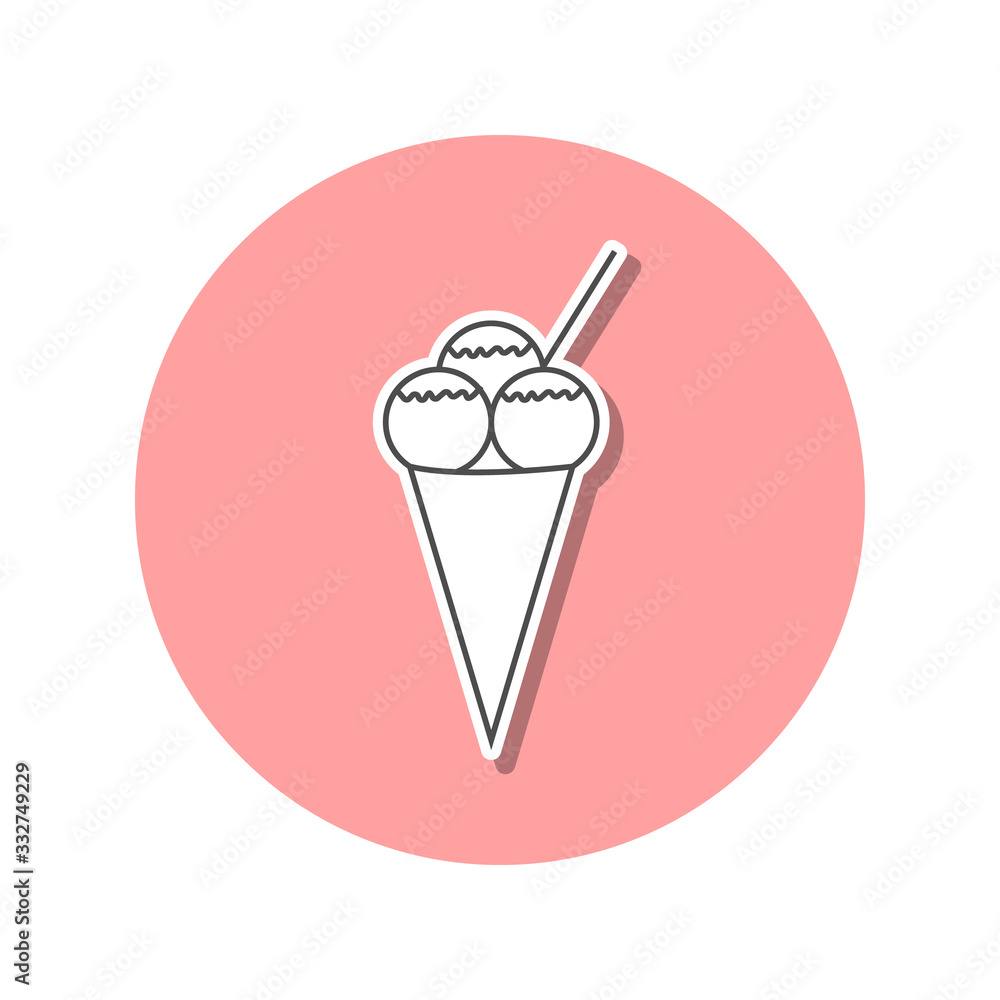 Poster ice-cream sticker icon. simple thin line, outline vector of web icons for ui and ux, website or mobi