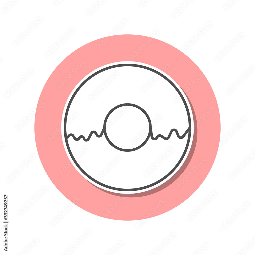 Poster donut sticker icon. simple thin line, outline vector of web icons for ui and ux, website or mobile a