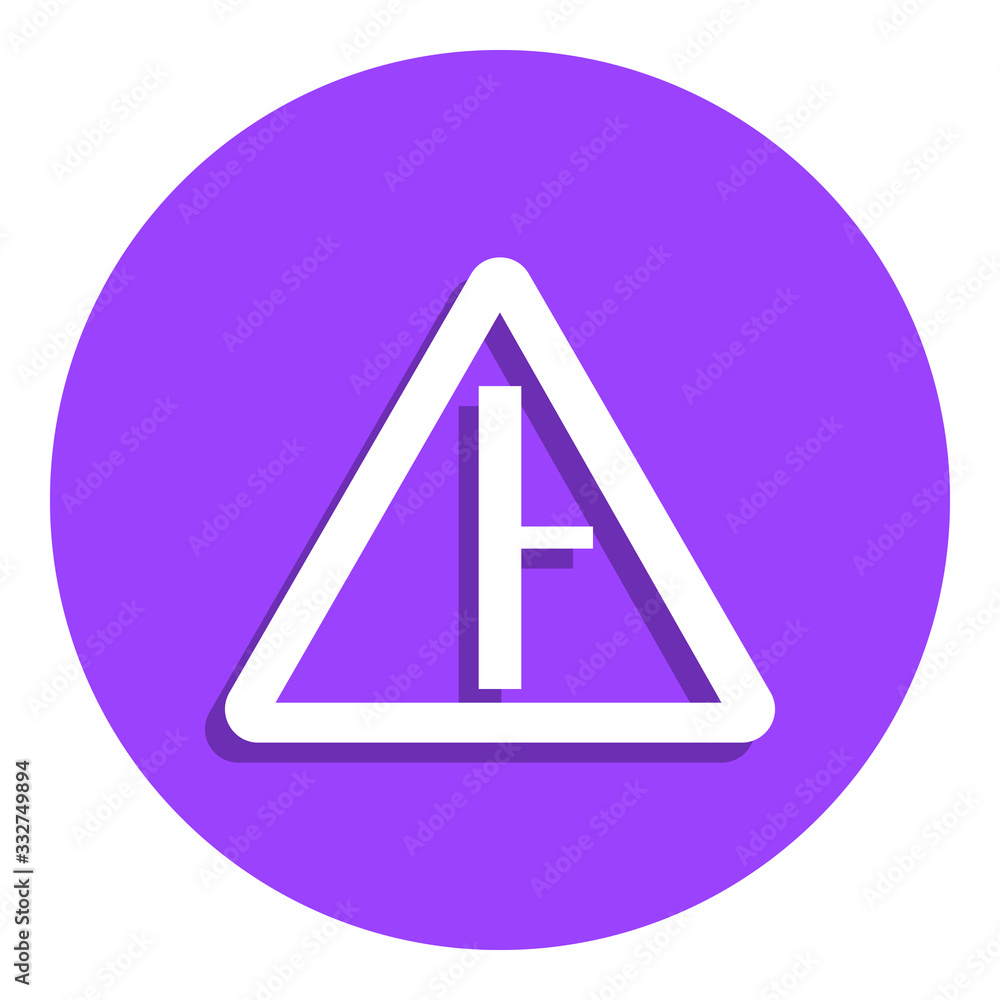 Poster road sign,side road right badge icon. simple glyph, flat vector of web icons for ui and ux, website 