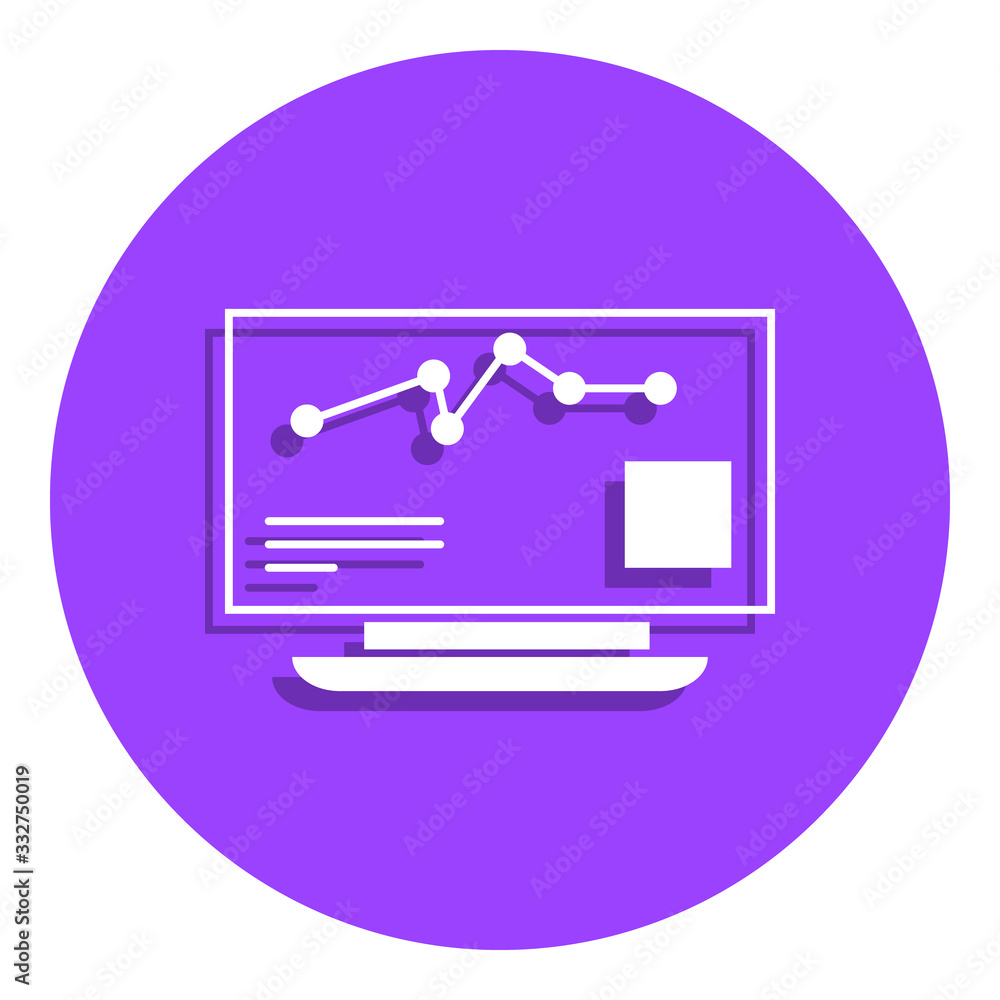 Poster stock market monitoring badge icon. simple glyph, flat vector of web icons for ui and ux, website or