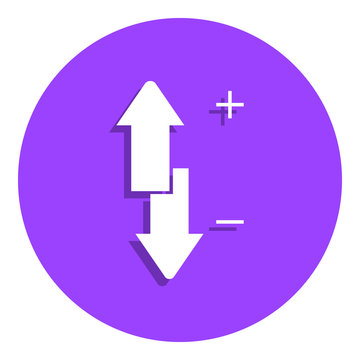 Plus, minus, up and down badge icon. Simple glyph, flat vector of web icons for ui and ux, website or mobile application