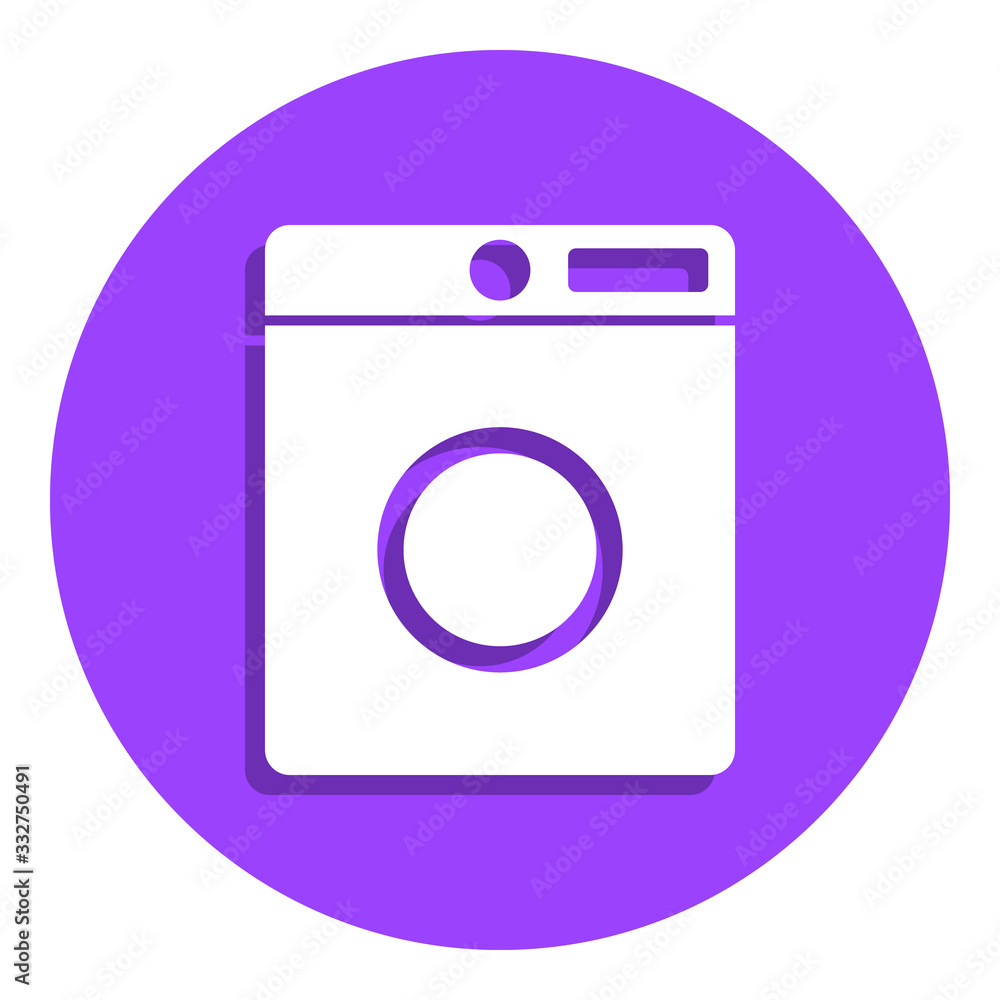 Poster washing machine badge icon. simple glyph, flat vector of web icons for ui and ux, website or mobile 