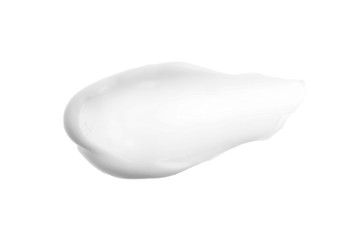 White cream smudge isolated. Bb, cc creme swatch. Beauty skin care moisturizing product sample....