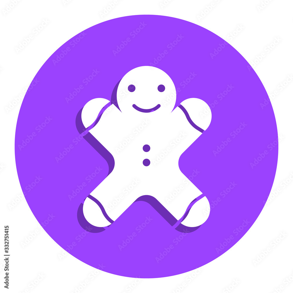 Poster gingerbread man badge icon. simple glyph, flat vector of web icons for ui and ux, website or mobile 