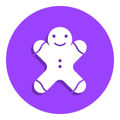gingerbread man badge icon. Simple glyph, flat vector of web icons for ui and ux, website or mobile application