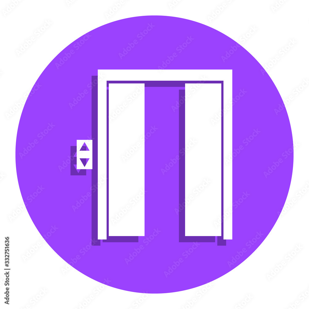 Poster elevator badge icon. simple glyph, flat vector of web icons for ui and ux, website or mobile applica
